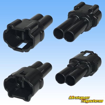 Photo2: [Sumitomo Wiring Systems] 090-type MT waterproof 2-pole male-coupler (black) type-1 (interlock)