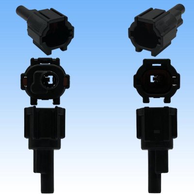 Photo3: [Sumitomo Wiring Systems] 090-type RS waterproof 1-pole male-coupler (black) with retainer