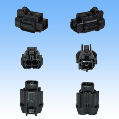 Photo2: [Sumitomo Wiring Systems] 090-type RS waterproof 2-pole female-coupler & terminal set (black) with retainer