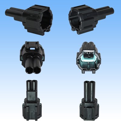 Photo2: [Sumitomo Wiring Systems] 090-type RS waterproof 2-pole coupler & terminal set (black) with retainer