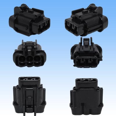 Photo3: [Sumitomo Wiring Systems] 090-type RS waterproof 3-pole coupler & terminal set (black) with retainer