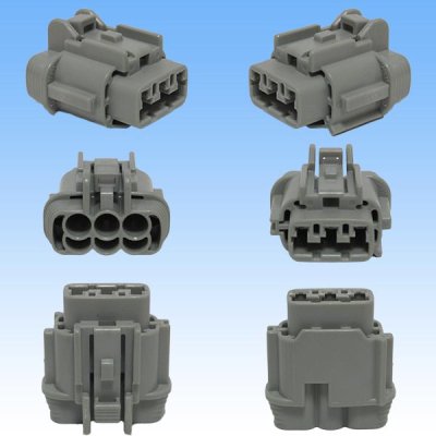 Photo2: [Sumitomo Wiring Systems] 090-type RS waterproof 3-pole female-coupler & terminal set (gray) with retainer