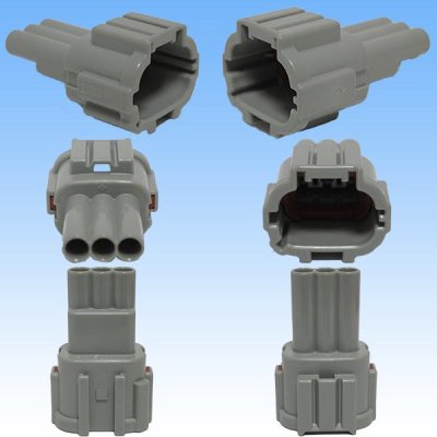 Photo2: [Sumitomo Wiring Systems] 090-type RS waterproof 3-pole coupler & terminal set (gray) with retainer