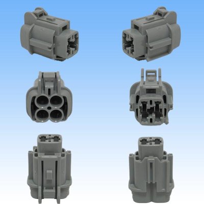 Photo2: [Sumitomo Wiring Systems] 090-type RS waterproof 4-pole female-coupler (gray) with retainer