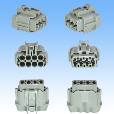 Photo2: [Sumitomo Wiring Systems] 090-type RS waterproof 8-pole female-coupler (gray) with retainer