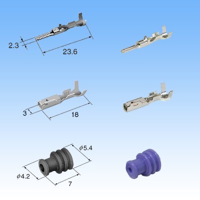 Photo4: [Sumitomo Wiring Systems] 090-type RS waterproof 4-pole coupler & terminal set (black) with retainer