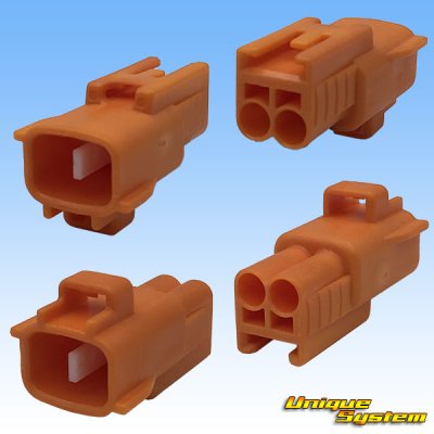 Photo2: [Sumitomo Wiring Systems] 090-type TS waterproof 2-pole male-coupler & terminal set type-2 (orange)