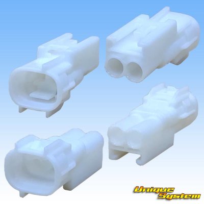 Photo2: [Sumitomo Wiring Systems] 090-type TS waterproof 2-pole male-coupler & terminal set type-3 (white)