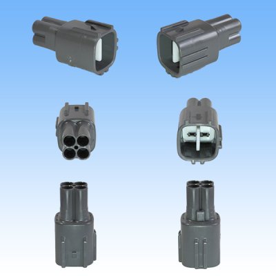 Photo2: [Sumitomo Wiring Systems] 090-type TS waterproof 4-pole coupler & terminal set type-2 (gray)