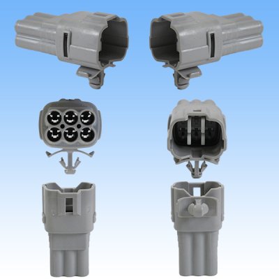 Photo2: [Sumitomo Wiring Systems] 090-type TS waterproof 6-pole male-coupler type-2