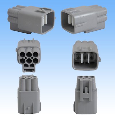 Photo2: [Sumitomo Wiring Systems] 090-type TS waterproof 6-pole male-coupler & terminal set type-1