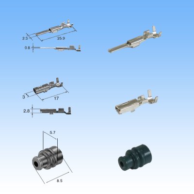 Photo4: [Sumitomo Wiring Systems] 090-type TS waterproof 2-pole coupler & terminal set type-2