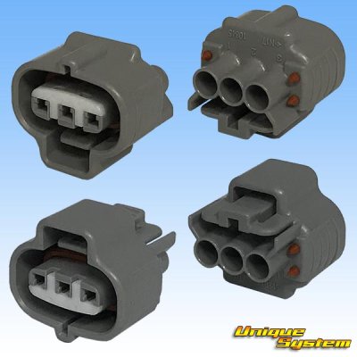 Photo2: [Sumitomo Wiring Systems] 090-type VCM waterproof 3-pole female-coupler & terminal set (gray)