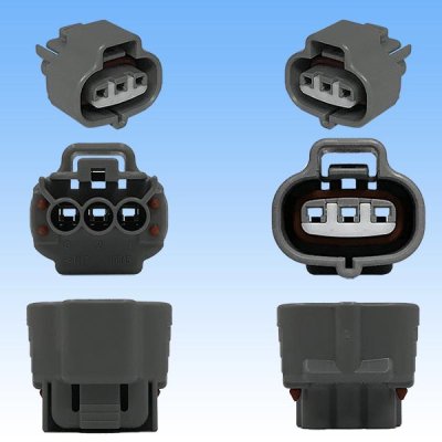 Photo3: [Sumitomo Wiring Systems] 090-type VCM waterproof 3-pole female-coupler & terminal set (gray)