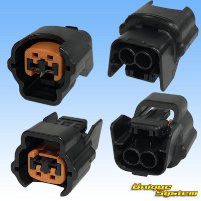 Photo2: [Sumitomo Wiring Systems] 090-type 62 series type-E waterproof 2-pole female-coupler with retainer (P5) type-2 (black)