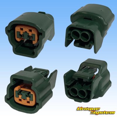 Photo2: [Sumitomo Wiring Systems] 090-type 62 series type-E waterproof 2-pole female-coupler & terminal set with retainer (P5) type-3 (green)