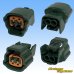 Photo2: [Sumitomo Wiring Systems] 090-type 62 series type-E waterproof 2-pole female-coupler & terminal set with retainer (P5) type-3 (green) (2)