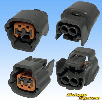 Photo2: [Sumitomo Wiring Systems] 090-type 62 series type-E waterproof 2-pole female-coupler with retainer (P5) type-4 (gray)