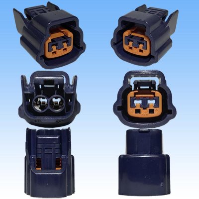 Photo3: [Sumitomo Wiring Systems] 090-type 62 series type-E waterproof 2-pole female-coupler with retainer (P5) type-5 (blue)