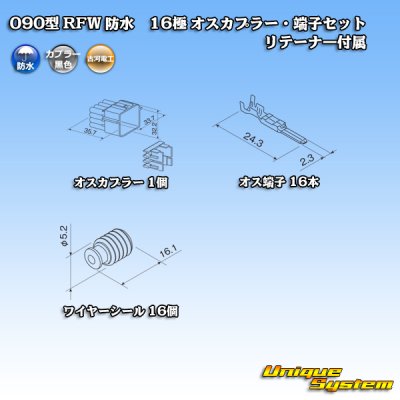 Photo5: [Furukawa Electric] 090-type RFW waterproof 16-pole male-coupler & terminal set (black) with retainer