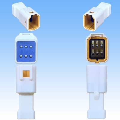 Photo3: [JST Japan Solderless Terminal] 025-type JWPF waterproof 6-pole male-coupler & terminal set (tab-housing)