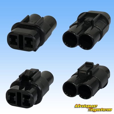 Photo2: [Sumitomo Wiring Systems] 090-type MT waterproof 2-pole female-coupler & terminal set (black) type-3 (armlock)