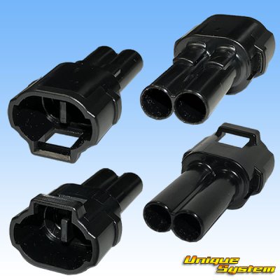 Photo2: [Sumitomo Wiring Systems] 090-type MT waterproof 2-pole male-coupler (black) type-3 (armlock)
