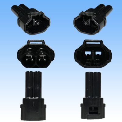 Photo3: [Sumitomo Wiring Systems] 090-type MT waterproof 2-pole male-coupler (black) type-3 (armlock)