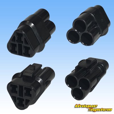 Photo2: [Sumitomo Wiring Systems] 090-type MT waterproof 3-pole female-coupler triangle-type (black)