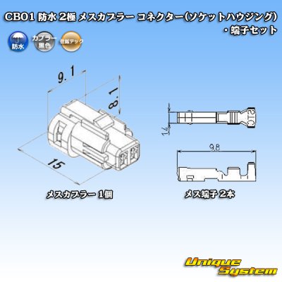 Photo4: [Sumiko Tec] CB01 waterproof 2-pole female-coupler connector (socket housing) & terminal set