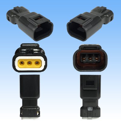 Photo2: [Sumiko Tec] CB01 waterproof 3-pole male-coupler connector (plug housing) & terminal set