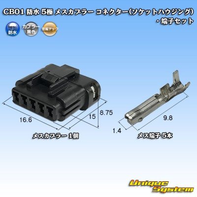 Photo1: [Sumiko Tec] CB01 waterproof 5-pole female-coupler connector (socket housing) & terminal set