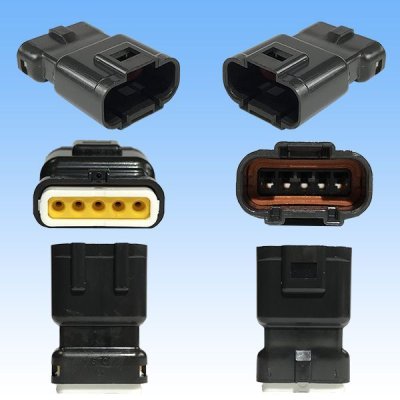 Photo2: [Sumiko Tec] CB01 waterproof 5-pole male-coupler connector (plug housing) & terminal set