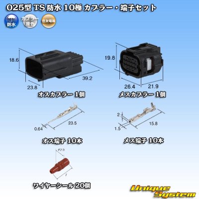 Photo1: [Sumitomo Wiring Systems] 025-type TS waterproof 10-pole coupler & terminal set