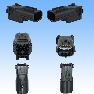 Photo2: [Sumitomo Wiring Systems] 025-type TS waterproof 3-pole male-coupler