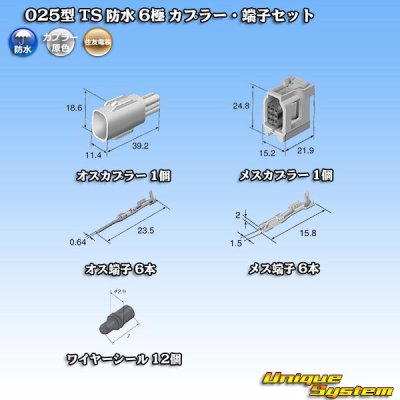 Photo5: [Sumitomo Wiring Systems] 025-type TS waterproof 6-pole coupler & terminal set type-1