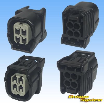 Photo2: [Sumitomo Wiring Systems] 040-type HV/HVG waterproof 4-pole female-coupler with retainer type-1 (black)