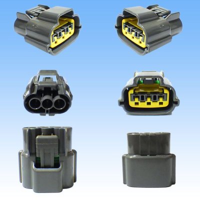 Photo3: [Sumitomo Wiring Systems] 090-type 62 series type-E waterproof 3-pole female-coupler with retainer (P6) (gray)