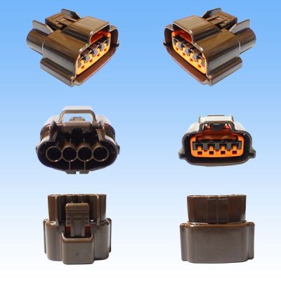 Photo3: [Sumitomo Wiring Systems] 090-type 62 series type-E waterproof 4-pole female-coupler with retainer (P5) (brown)