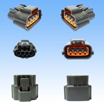 Photo3: [Sumitomo Wiring Systems] 090-type 62 series type-E waterproof 4-pole female-coupler & terminal set with retainer (P5) (gray) (no male side)