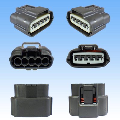 Photo2: [Sumitomo Wiring Systems] 090-type 62 series type-E waterproof 5-pole female-coupler type-2 & terminal set with retainer (P5) (gray)