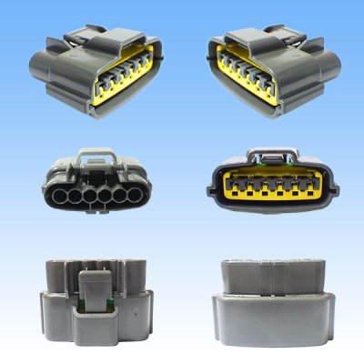Photo3: [Sumitomo Wiring Systems] 090-type 62 series type-E waterproof 6-pole female-coupler with retainer (P5) (gray)