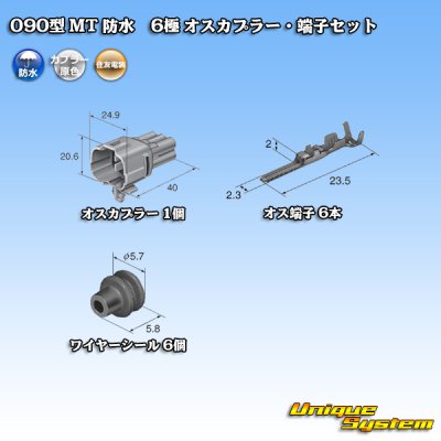 Photo5: [Sumitomo Wiring Systems] 090-type MT waterproof 6-pole male-coupler & terminal set