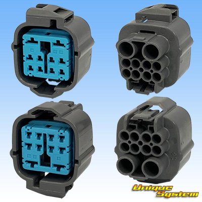 Photo2: [Sumitomo Wiring Systems] 090 + 187-type HX hybrid waterproof 10-pole female-coupler & terminal set with retainer