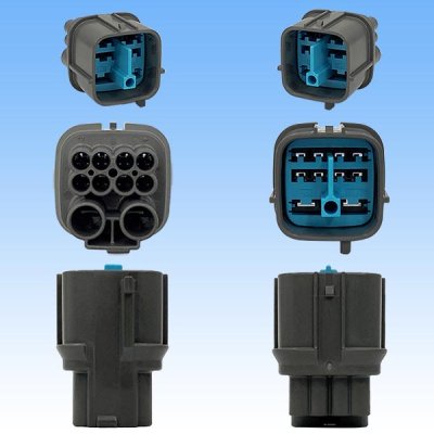 Photo3: [Sumitomo Wiring Systems] 090 + 187-type HX hybrid waterproof 10-pole male-coupler & terminal set with retainer