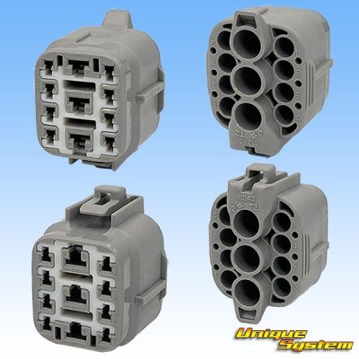 Photo2: [Sumitomo Wiring Systems] 090 + 187-type TS hybrid waterproof 11-pole female-coupler & terminal set