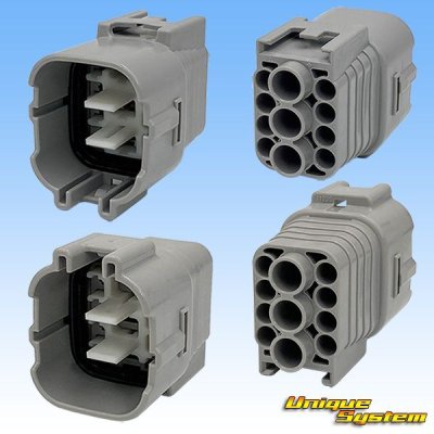 Photo2: [Sumitomo Wiring Systems] 090 + 187-type TS hybrid waterproof 11-pole male-coupler & terminal set