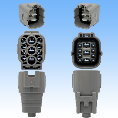 Photo3: [Sumitomo Wiring Systems] 090 + 187-type TS hybrid waterproof 11-pole male-coupler