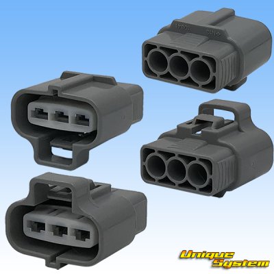 Photo2: [Sumitomo Wiring Systems] 187-type TS waterproof 3-pole female-coupler & terminal set