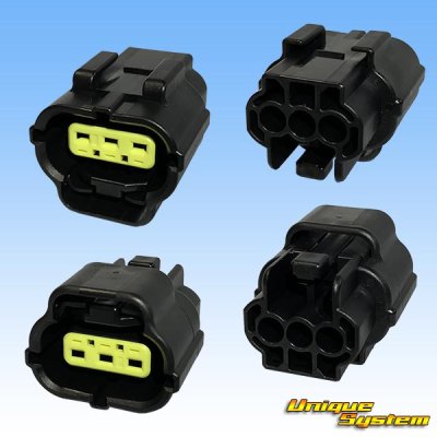 Photo2: [TE Connectivity] AMP 070-type ECONOSEAL-J Mark II waterproof 3-pole female-coupler with lockplate & terminal set